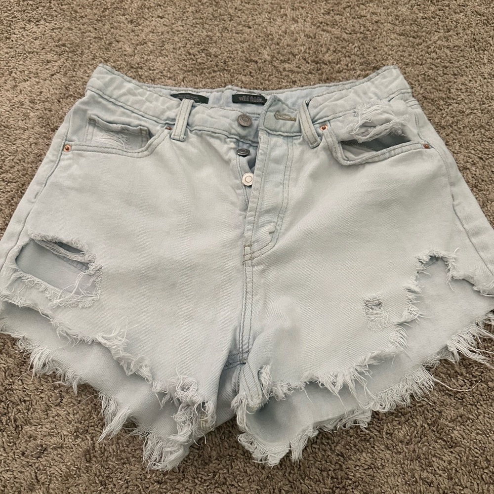 Wild Fable Distressed Light Blue Denim Shorts